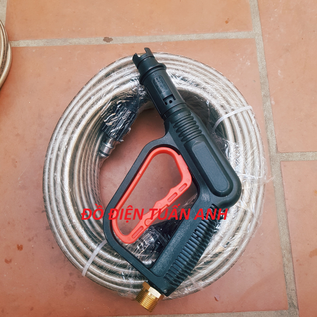 Bộ 10M-15M-20M-30M dây rửa xe và súng xịt, súng rửa xe áp lực cao ren 22mm