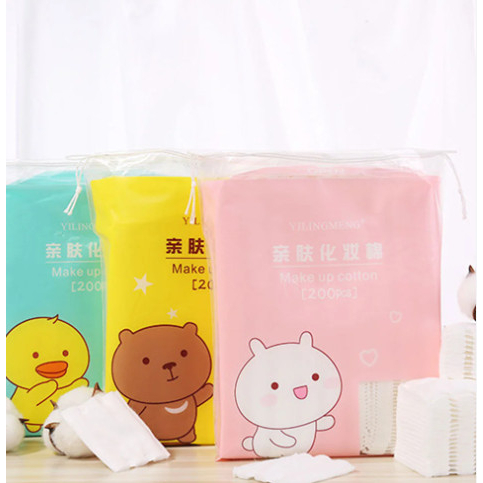 Bông Tẩy Trang Yilingmeng hình gấu thỏ 200 miếng (giao ngẫu nhiên)