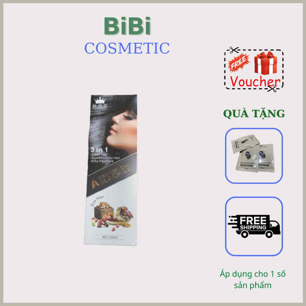 Dầu Gội Phủ Bạc M.O.C Dầu Gội Phủ Bạc Đen Tóc, Giúp Ngăn Chặn Tóc Bạc Sớm