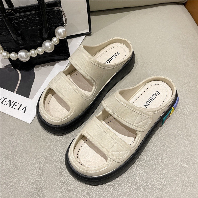 Dép quai ngang nữ 2 quai, dép lê nữ độn đế cao 4cm, 2 quai siêu xinh size 36>41