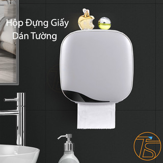 Hộp đựng giấy dán tường A1613 2 tầng có khe để điện thoại trong phòng tắm, phòng bếp chống nước