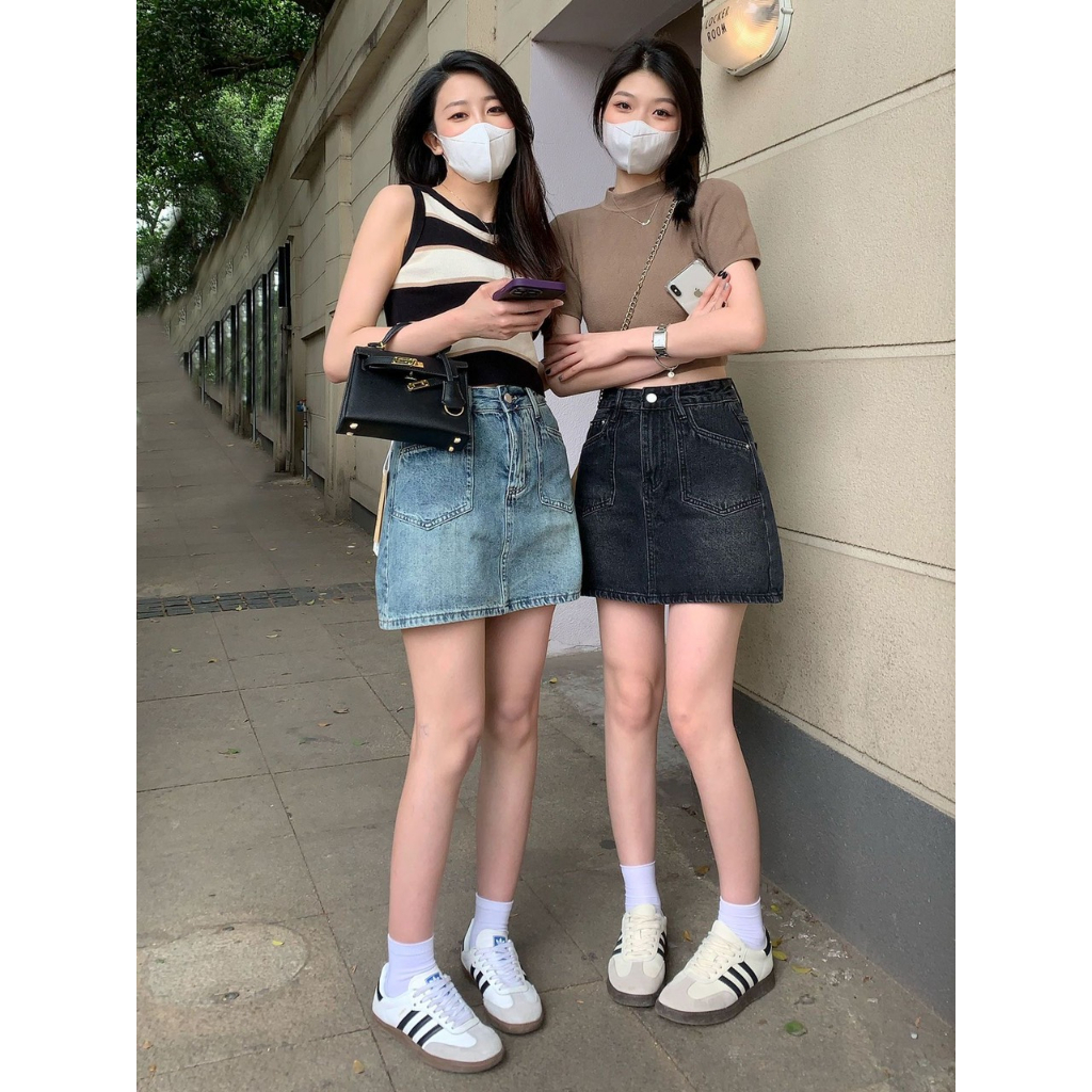 chân váy bò jean nữ chữ a ngắn jeans cạp cao huyenjean_06 ms03 | BigBuy360 - bigbuy360.vn