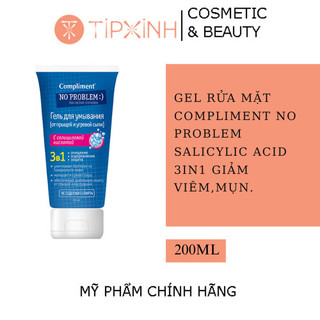 Gel rửa mặt Compliment No Problem Salicylic Acid 3in1 giảm viêm,mụn – 200ml