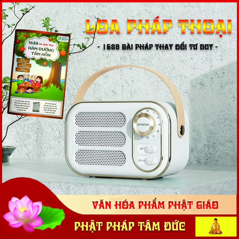 Loa Pháp Thoại 1688 Bài Hàm DưỡngTâm Hồn, Loa học tiếng anh , Loa bluetooth 5.0- Đa kết nối, trầm ấm, phong cách cổ điển