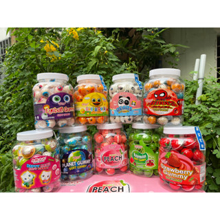 [Hộp 60 viên] Kẹo Dẻo Có Nhân Hình Con Mắt/ Dưa Hấu/ Dâu / Vịt/ Đào/ Gấu trúc/ Mèo Kitty/ [LẺ 30V]