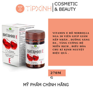Vitamin E đỏ Của Nga Mirrolla 270mg Hộp 30 Viên