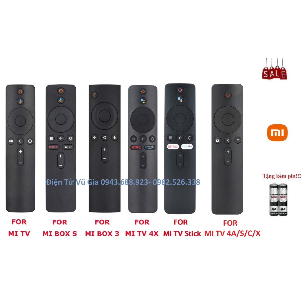 Remote Điều khiển TV - Đầu box Xiaomi tất cả các dòng các loại Xiaomi Mi TV Box Hàng chất lượng Tặng kèm Pin