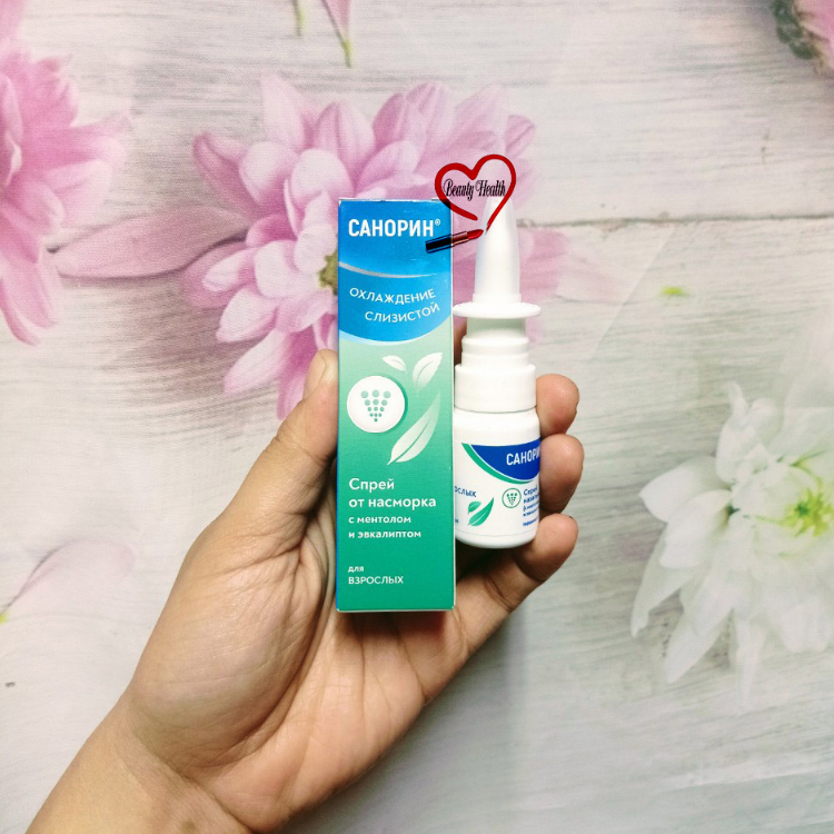 Xịt xoang mũi Sanorin 0,1% của Nga chiết xuất tinh dầu bạc hà và bạch đàn 10ml- Bachduongrushop