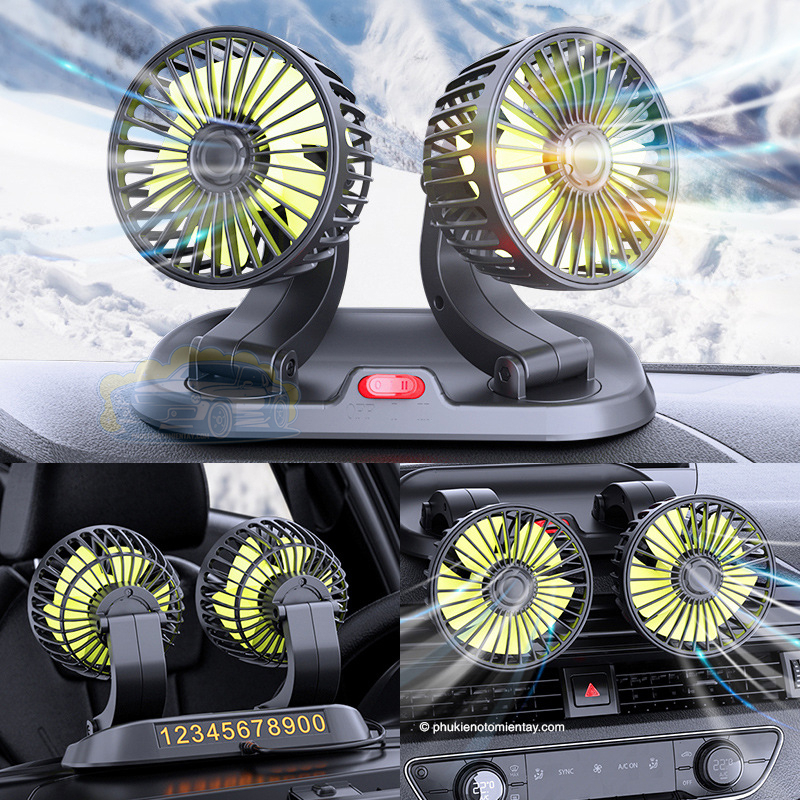 Quạt Ô tô Đa Năng Kèm Bảng Số Điện Thoại, Tạo Gió Tự Nhiên, Làm Mát Ô tô, Dùng Cho Nhiều Loại Xe 3