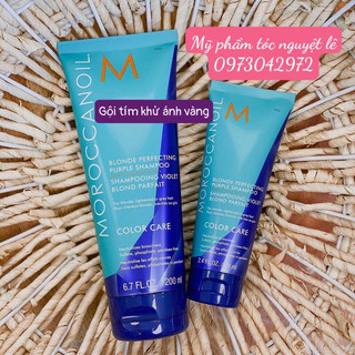 Dầu gội ánh tím khử sắc tố vàng Moroccanoil Blonde Perfecting Purple Shampoo 200ml