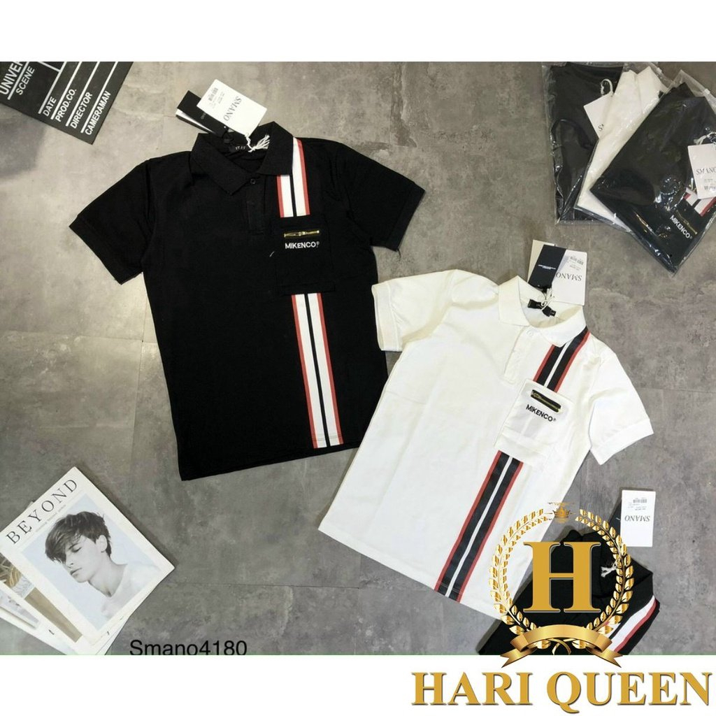 Áo polo mikenco túi khóa chất cotton mềm mịn