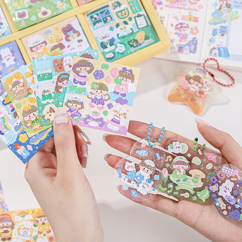 Set 200 tấm sticker trang trí sổ bìa sách nhãn dán trang trí hộp quà tặng dễ thương🌸