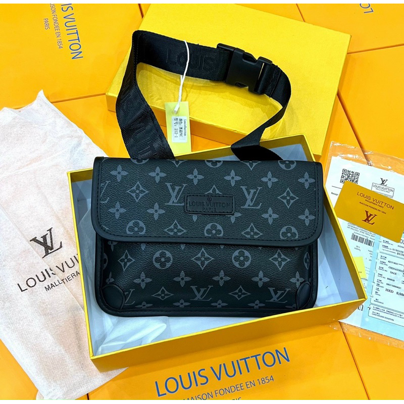 Túi đeo chéo nam Lv Fullbox hộp giấy thẻ , túi đeo vai nam , chất liệu da pu chống bông tróc