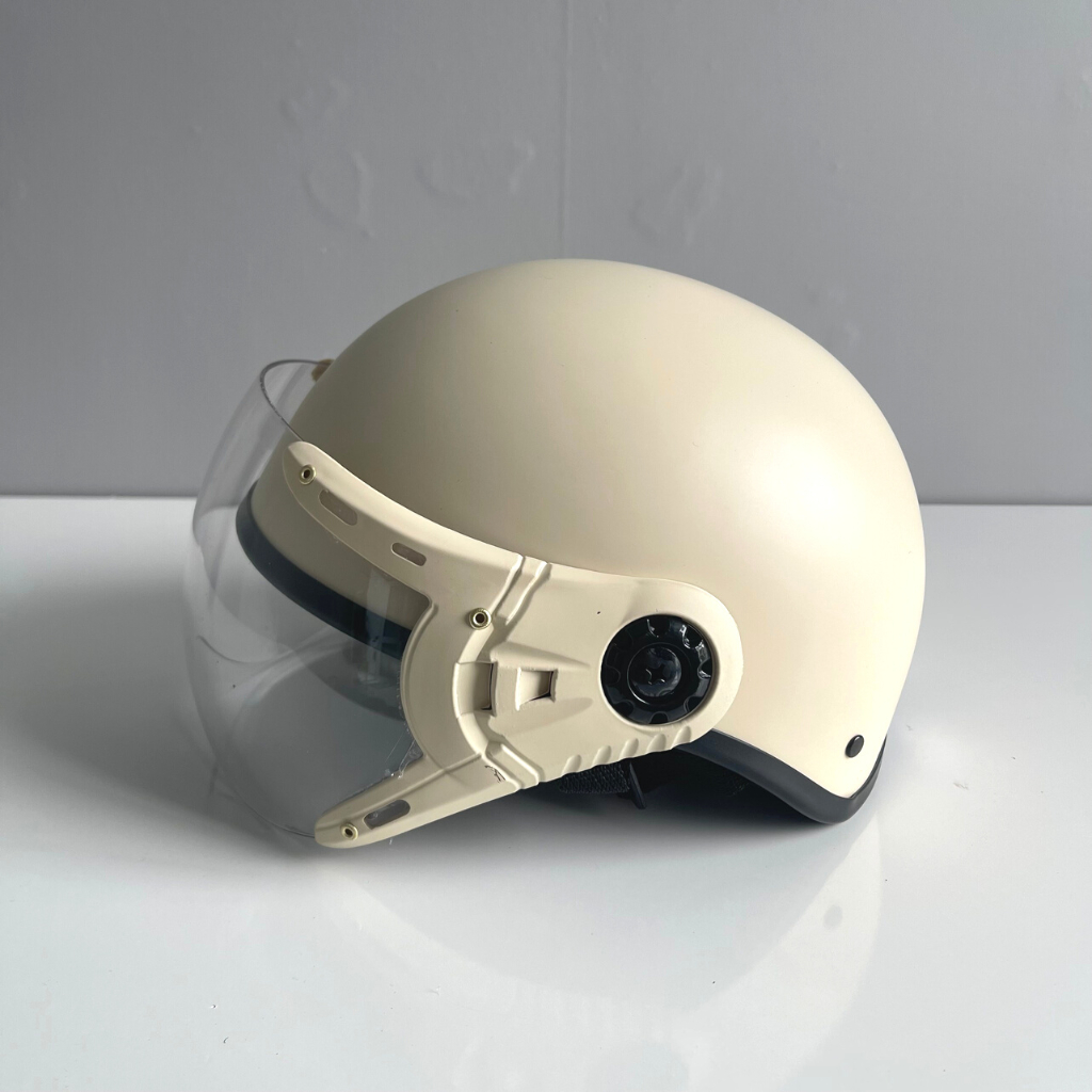 Mũ Bảo Hiểm 1/2 Đầu Có Kính Che Mặt - Siêu Rẻ - Hàng C.TY Đạt Chuẩn