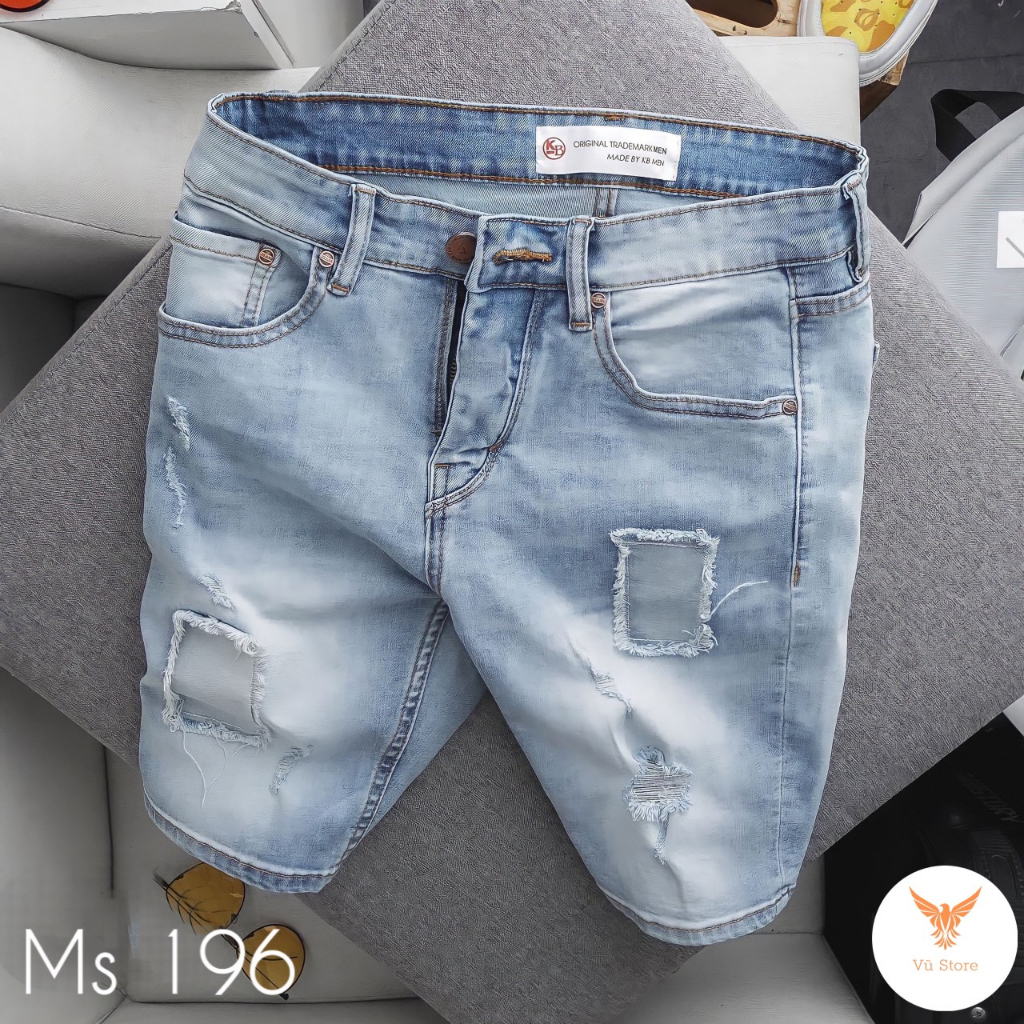 Quần short jeans nam, quần short jean rách phong cách, thời trang
