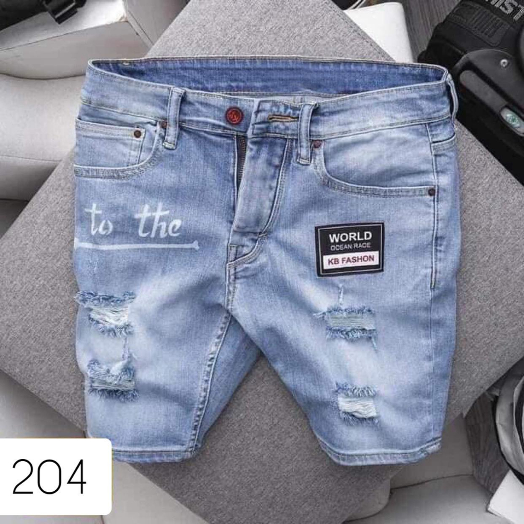Quần short jeans nam, quần short jean rách phong cách, thời trang