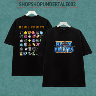 Áo Thun Games Blox Fruits Màu Trắng + Đen In 2 mặt Vải Mền Mát - có size trẻ em