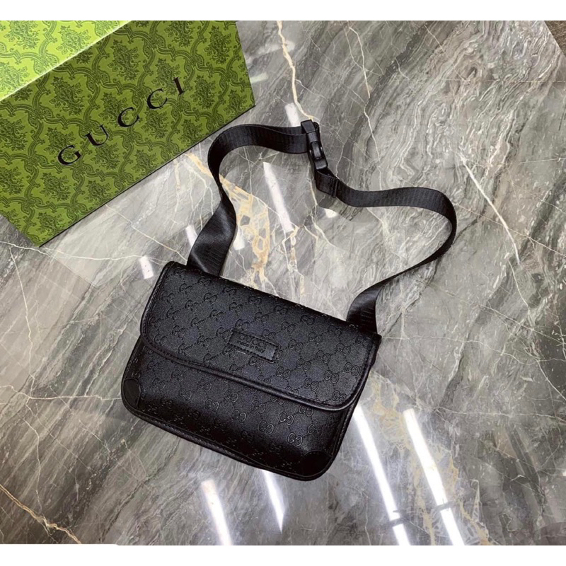 Túi đeo chéo Gc nam Fullbox có hộp giấy thẻ , chất liệu da pu chống bốc tróc