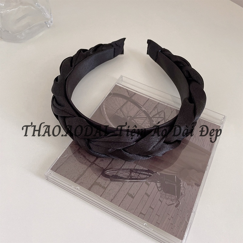 Băng đô, bờm tóc vải lụa satin băng đô thắt bím Handmade Thời Trang trẻ.