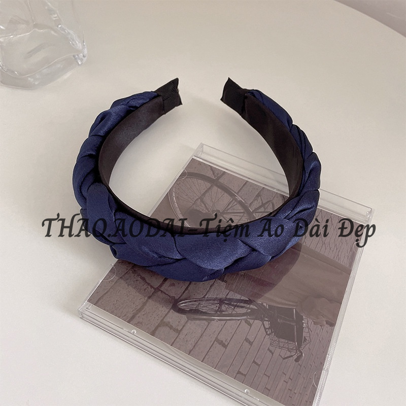 Băng đô, bờm tóc vải lụa satin băng đô thắt bím Handmade Thời Trang trẻ.