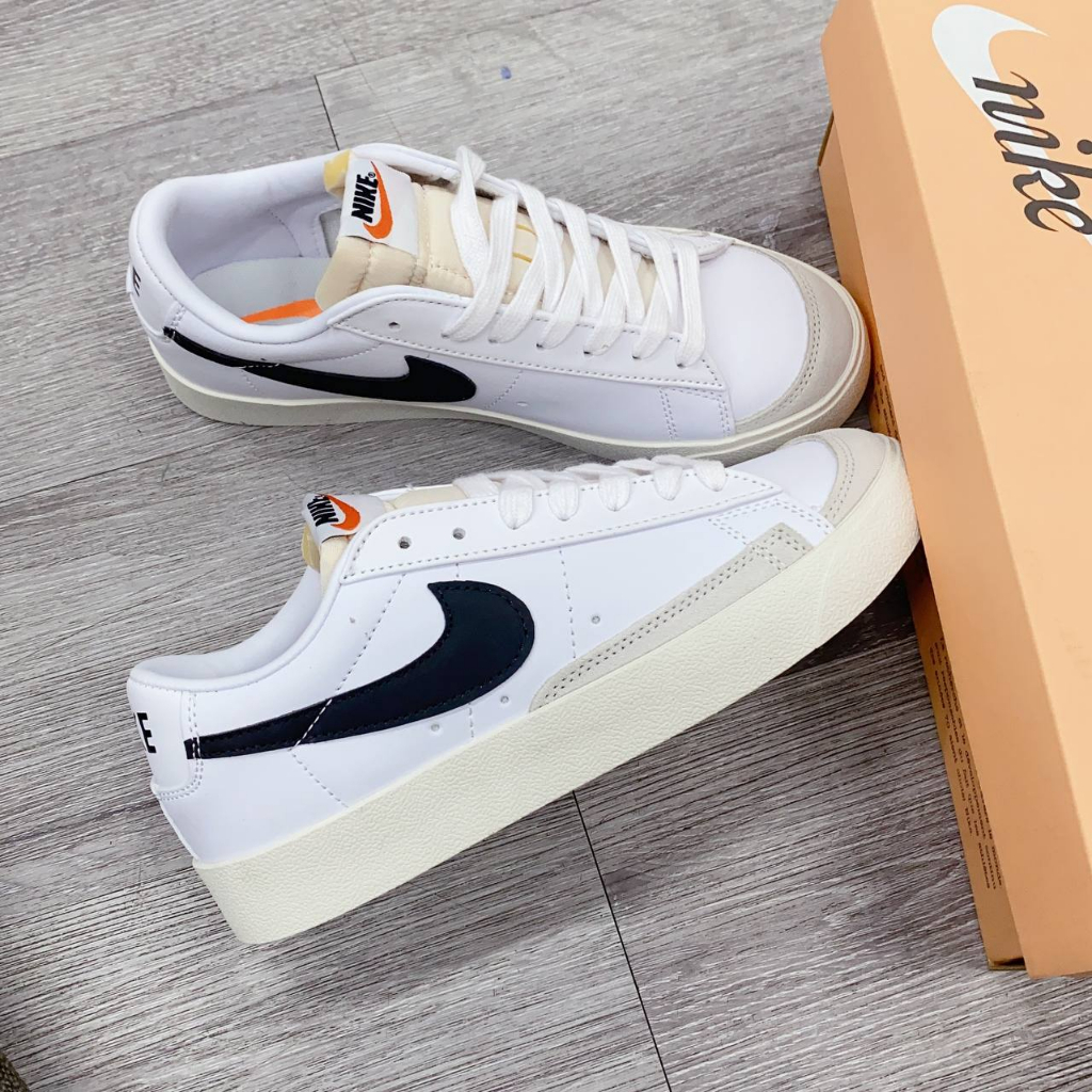 Giày Nike Blazer Low 77 Vintage Đen Trắng Đế Cao 3cm Trẻ Trung Thời Trang