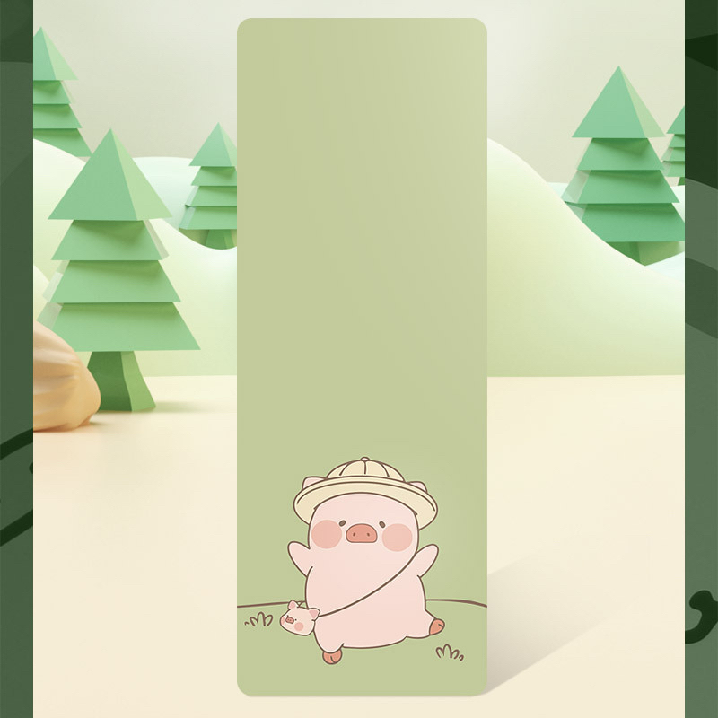 Thảm tập Yoga PU cao cấp hoạ tiết hoạt hình đáng yêu - Chất liệu cao su chống trượt, thấm hút nha