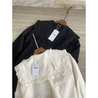 Áo Cổ Bèo Xinh Đen ZR