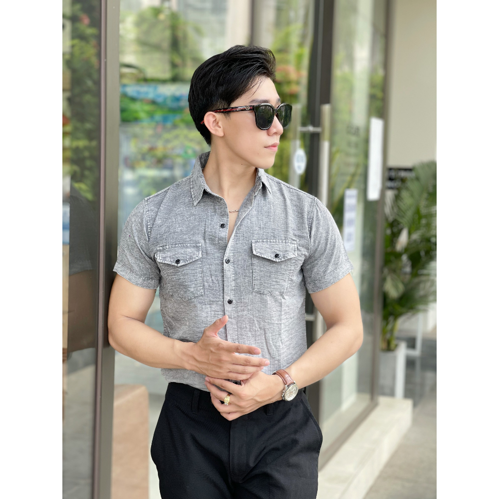 (HCM) ÁO SƠ MI NAM NGẮN TAY PHONG CÁCH NAM - SIÊU HOT , THỜI TRANG NAM ĐẲNG CẤP SIÊU ĐẸP , TÔN DÁNG CHO CÁC ANH EM