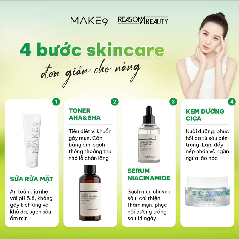 Sữa rửa mặt cấp ẩm làm sạch sâu Make9 Vegan Beads Cleansing Foam 150ml