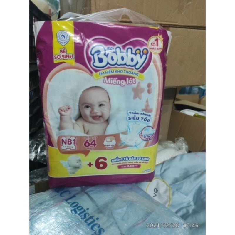 《HCM》Miếng lót sơ sinh dùng chung tã vải cho bé dưới 5kg Bobby NB1-108+/NB1-64+6/NB2-60+6 💝Huggies NB1-108+9 / Nb2-60
