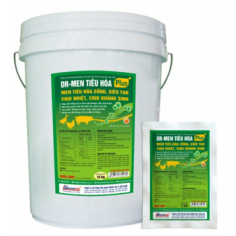 DR Men tiêu hoá gói 1kg - men sống, siêu tan, chịu nhiệt