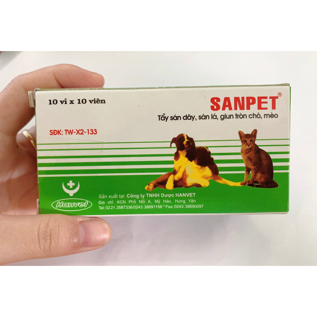 Vỉ 10 viên nén hỗ trợ t.ẩ.y..g.i.u.n...s.á.n chó mèo