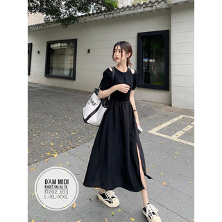 BIGSIZE  ĐẦM KHOÉT VẢI XẺ TÀ