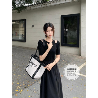 BIGSIZE  ĐẦM KHOÉT VẢI XẺ TÀ