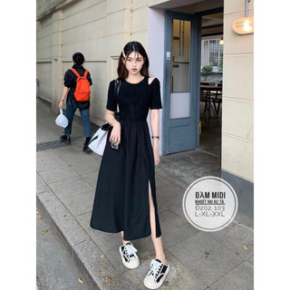 BIGSIZE  ĐẦM KHOÉT VẢI XẺ TÀ