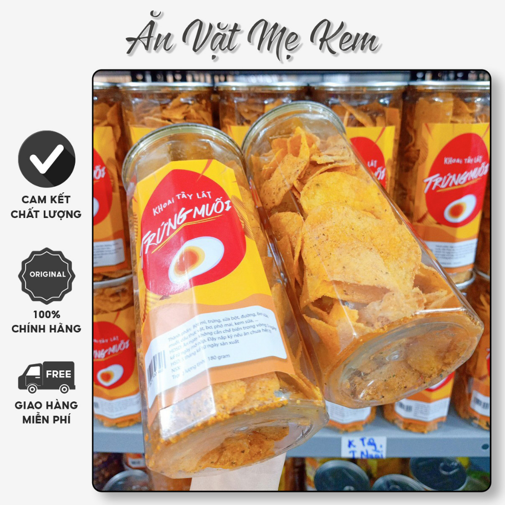 Snack Khoai Tây Lắc Trứng Muối, Khoai Tây Sấy Giòn Lắc Rong Biển Thơm Ngon - Ăn Vặt Mẹ Kem