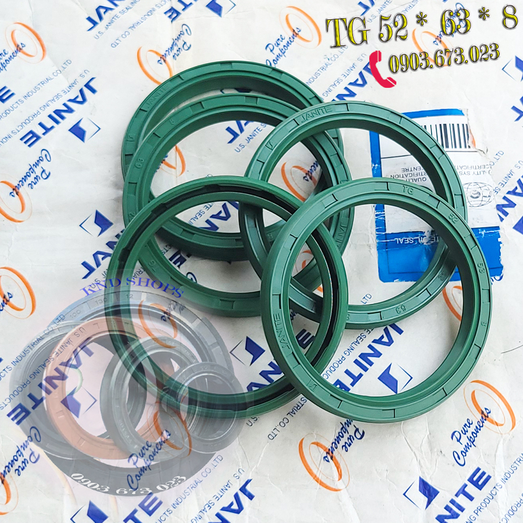 Phốt dầu Janite TG 52*63*8 , Phớt cao su chặn nhớt trục láp ngang (đùi) và hộp số các loại máy ngông nghiệp | KND Shops