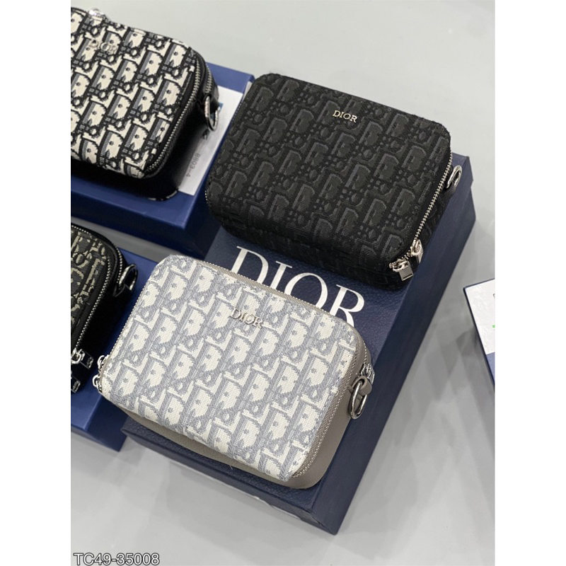 túi đeo chéo vân dệt tag sắt màu truyền thống có hộ kèm - Túi nam cao cấp