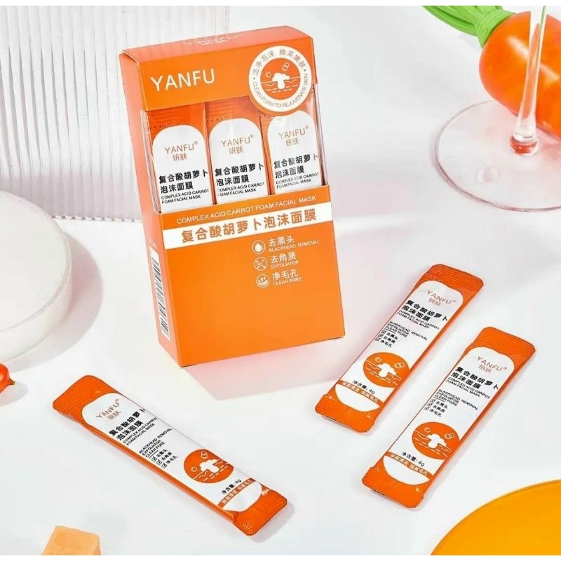 Mặt Nạ Sủi Bọt Cà Rốt Làm Sạch Lỗ Chân Lông, Loại Bỏ Bụi Bẩn, Giúp Trắng Da