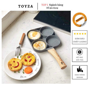 Chảo chiên trứng 4 ngăn, chống dính vân đá dùng được cho bếp từ - toyza shop
