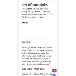 bổ sung calci D h100v