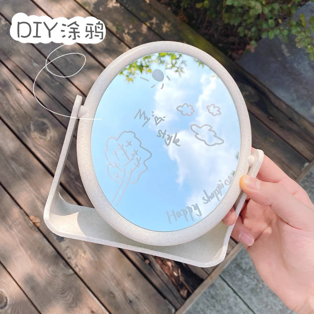 Gương lúa mạch để bàn trang điểm, xoay 360*