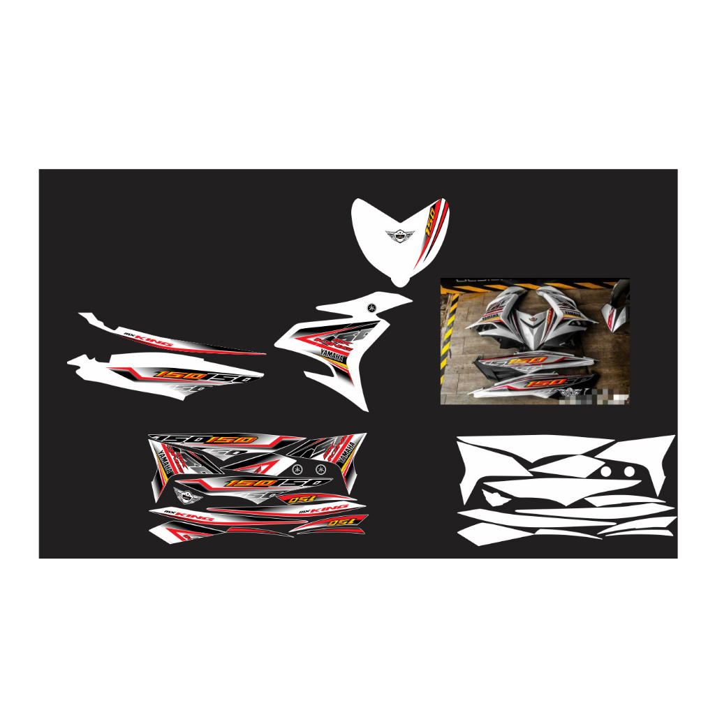 TEM EXCITER 150 TRẮNG ĐEN NGHỆ THUẬT