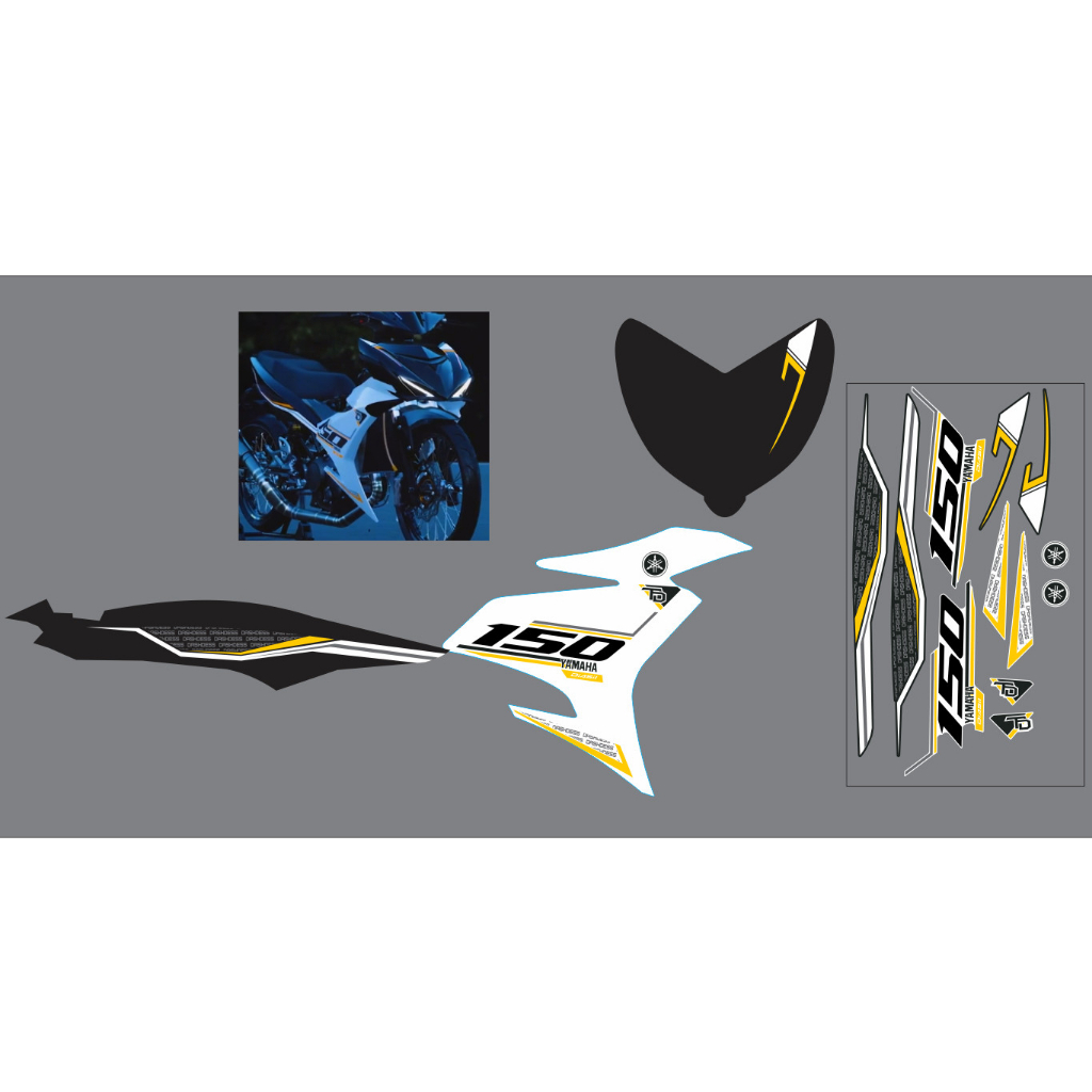 TEM EXCITER 150 VÀNG TRẮNG ĐEN