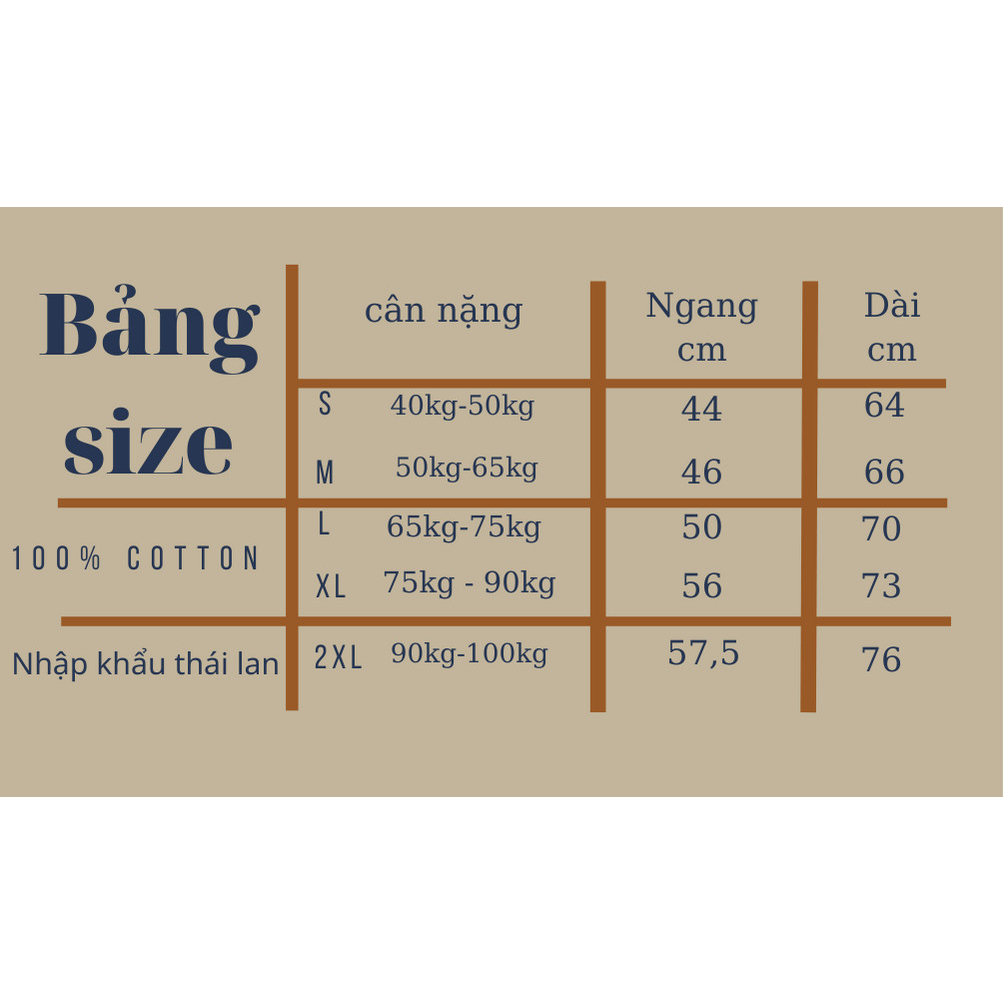 Áo thun Nam cotton Thái lan chính hãng 100% cotton Thái Lan