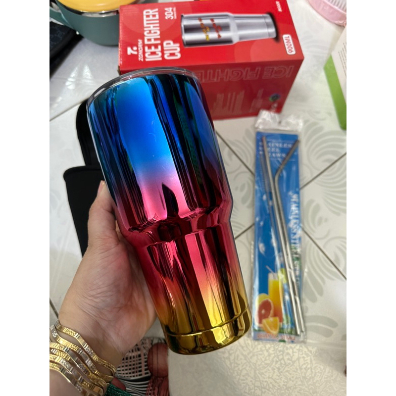 Ly Giữ Nhiệt Inox Yeti Thái tặng kèm ống hút và túi