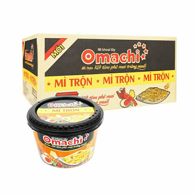 Thùng 12 tô mì Omachi sốt phô mai trứng muối/ sốt spaghetti