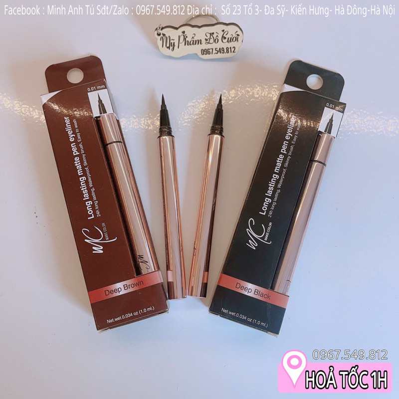 Kẻ Mắt Nước Eyeliner MC Make Color 1.0ml Hai Màu Đen, Nâu Đen [Chính Hãng]