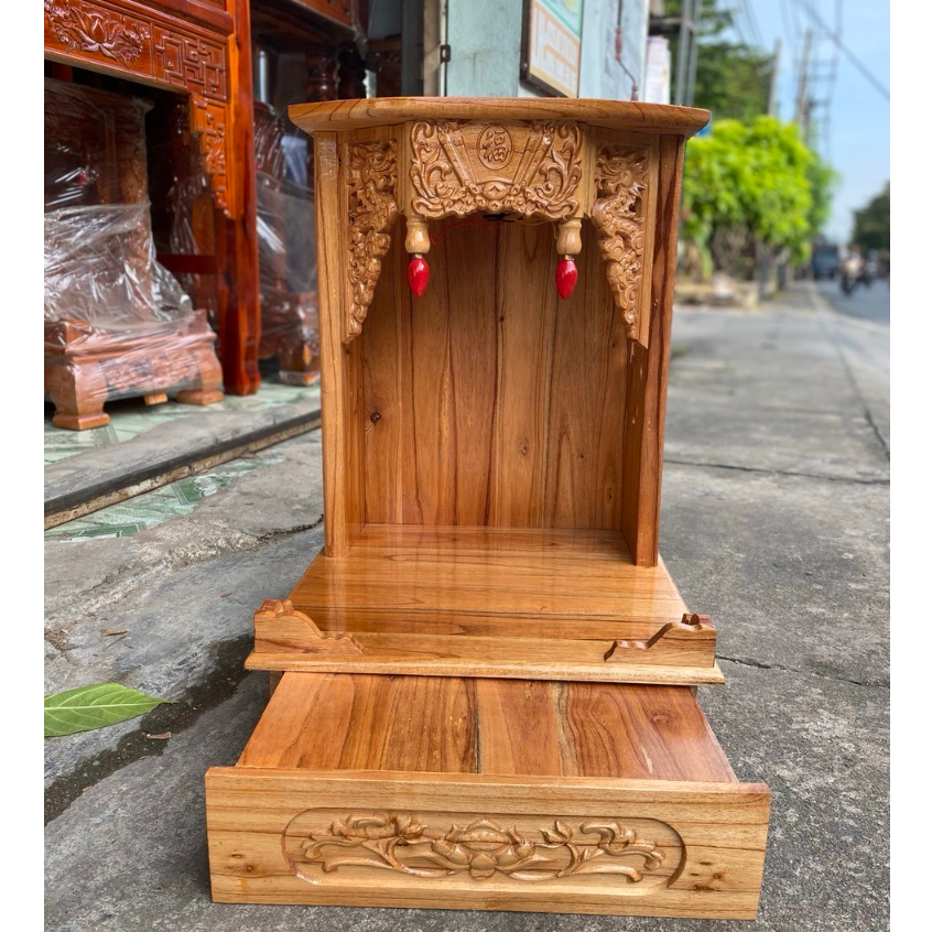 Bàn thờ thần tài ông địa 48 x 68cm , bàn thờ ông địa gỗ gỗ xoan