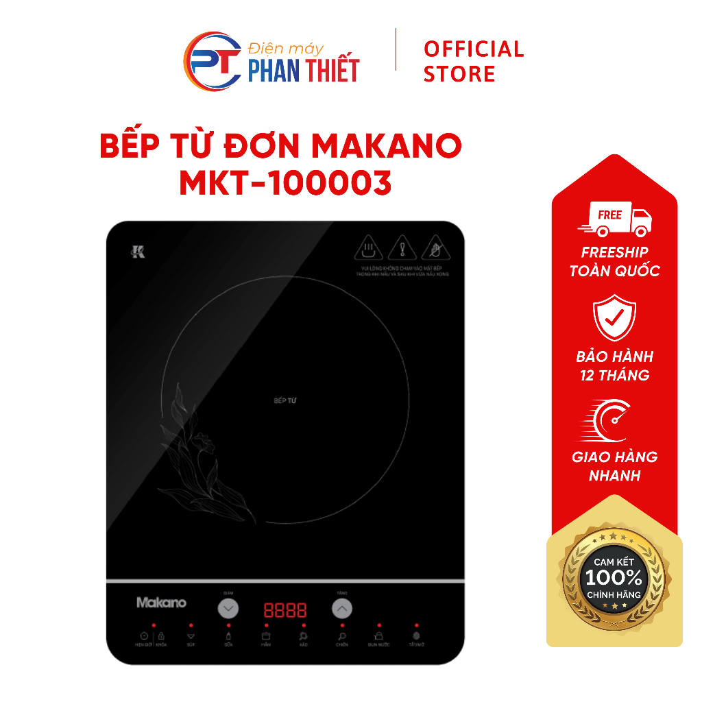 Bếp Từ Đơn Makano MKT-100003 Nấu Ăn Nhanh Gọn Nhẹ Nhiều Chế Độ Nấu Tiện Lợi Chức Năng Hẹn Giờ Cảm Ứng Màn Hình Led